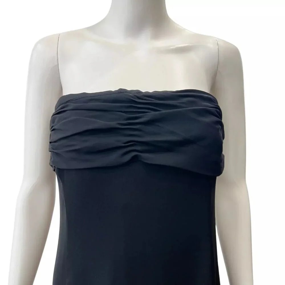 Armani Collezini Black Ruched Strapless Maxi Open Back Dress - Picture 4 of 12